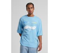 T-Shirt "Upscale by Mister Tee Motorsport Heavy Oversize Sleeve Tee", Damen, Gr. L, balticblau, 100% Baumwolle, UPSCALE BY MISTER TEE, bedruckt, oversize, Rundhals, Shirts T-Shirt (84334269-L)