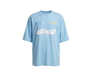 T-Shirt "Upscale by Mister Tee Motorsport Heavy Oversize Sleeve Tee", Jungen, Gr. S, balticblau, 100% Baumwolle, UPSCALE BY MISTER TEE, bedruckt, oversize, Rundhals, Shirts T-Shirt (84334269-S) baltic