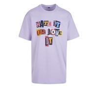 T-Shirt "Upscale by Mister Tee Unisex Hate it or Love it Oversize Tee", Damen, Gr. L, lila, 100% Baumwolle, UPSCALE BY MISTER TEE, unifarben, oversize, Rundhals, Shirts T-Shirt (20397229-L) lila