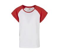 Urban Classics Girl's UCK1913-Girls Contrast Raglan Tee T-Shirt, White/hugered, 122/128