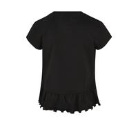 T-Shirt URBAN CLASSICS "Urban Classics Damen Girls Organic Volant Tee", Mädchen, Gr. 110/116, schwarz, 100% Baumwolle, unifarben, normal, Rundhals, Shirts T-Shirt (92963251-110) schwarz