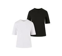 Urban Classics Damen T-Shirt Ladies Classy Tee 2-Pack, 2er Pack Basic T-Shirt für Damen, Rundhals, white+black, XL