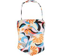 T-Shirt URBAN CLASSICS "Urban Classics Damen Ladies Cropped AOP Satin Triangle Top" Gr. XL, orange (magicmangoabstract) Herren Shirts (90835927-XL) magicmangoabstract