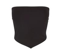 T-Shirt URBAN CLASSICS "Urban Classics Damen Ladies Knotted Bandeau", Damen, Gr. XL, schwarz, 95% Baumwolle, 5% Elasthan, unifarben, skinny fit, Carmenausschnitt, Shirts T-Shirt (97909749-XL) schwarz