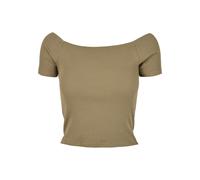 Urban Classics – Damen schulterfreies Ripp-T-Shirt – Khaki – Größe 3XL