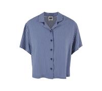 T-Shirt URBAN CLASSICS "Urban Classics Damen Ladies Resort Shirt", Damen, Gr. 5XL, vintageblaupinstripe, 100% Viskose, geblümt, loose fit, amerikanischer Ausschnitt, Shirts T-Shirt (99292564-5XL) vint