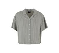 T-Shirt URBAN CLASSICS "Urban Classics Damen Ladies Resort Shirt", Damen, Gr. S, paleolive, weiß, 100% Viskose, geblümt, loose fit, amerikanischer Ausschnitt, Shirts T-Shirt (93508712-S) paleolive, we