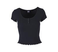 Urban Classics Ladies Rib Babylock Tee Frauen T-Shirt schwarz 3XL 95% Baumwolle, 5% Elasthan Basics