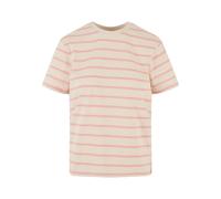 T-Shirt URBAN CLASSICS "Urban Classics Damen Ladies Striped Boxy Tee", Damen, Gr. 3XL, lemonadepink, sandweiß, 100% Baumwolle, gestreift, relaxed fit, Rundhals, Shirts T-Shirt (86470436-XXXL) lemonade