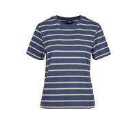 T-Shirt URBAN CLASSICS "Urban Classics Damen Ladies Striped Boxy Tee", Damen, Gr. S, sandweiß, vintageblau, 100% Baumwolle, gestreift, relaxed fit, Rundhals, Shirts T-Shirt (21698549-S) sandweiß, vint