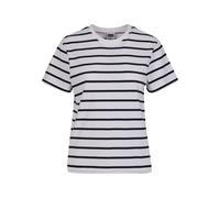 T-Shirt URBAN CLASSICS "Urban Classics Damen Ladies Striped Boxy Tee", Damen, Gr. XL, schwarz, weiß, 100% Baumwolle, gestreift, relaxed fit, Rundhals, Shirts T-Shirt (66208713-XL) schwarz, weiß