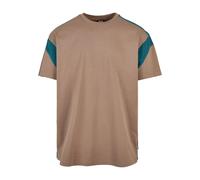 T-Shirt URBAN CLASSICS "Urban Classics Herren Active Tee", Damen, Gr. M, schwarzkhaki, teal, 100% Baumwolle, mehrfarbig, oversize, Rundhals, Shirts T-Shirt (12733661-M) schwarzkhaki, teal