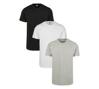 URBAN CLASSICS Basic T-Shirts 3-Pack schwarz weiß grau