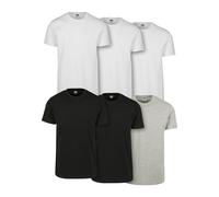 T-Shirt URBAN CLASSICS "Urban Classics Herren Basic Tee 6-Pack" Gr. L, schwarz-weiß (white, black, grey) Herren Shirts (44420839-L) white, black, grey