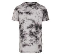 T-Shirt URBAN CLASSICS "Urban Classics Herren Black Tie Dye Tee", Jungen, Gr. L, weiß, schwarz, 100% Baumwolle, normal, Rundhals, Shirts T-Shirt (22961256-L) weiß, schwarz