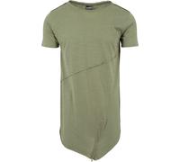 Urban Classics Männer T-Shirt Long Open Edge Front Zip in olive S olive