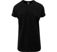 Urban Classics Herren T-Shirt Long Shaped Turnup Tee, lässiges T-Shirt für Männer, in langem Schnitt, erhältlich in vielen Farben, Black, 4XL