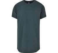 T-Shirt URBAN CLASSICS "Urban Classics Herren Long Shaped Turnup Tee", Herren, Gr. M, bottlegrün, 100% Baumwolle, unifarben, loose fit, Rundhals, Shirts T-Shirt (14639262-M)