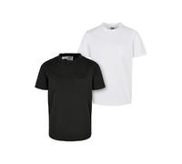 T-Shirt URBAN CLASSICS "Urban Classics Herren", Mädchen, Gr. 134/140, schwarz, weiß, 100% Baumwolle, unifarben, normal, Rundhals, Shirts T-Shirt (34463355-134) schwarz, weiß