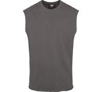 T-Shirt URBAN CLASSICS "Urban Classics Herren Open Edge Sleeveless Tee", Jungen, Gr. 5XL, grau (schwarzshadow), 100% Baumwolle, unifarben, loose fit, Rundhals, Shirts T-Shirt (47034524-5XL) schwarzsha