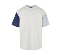 T-Shirt URBAN CLASSICS "Urban Classics Herren Organic Oversized Colorblock Tee", Jungen, Gr. L, lightgrau, 100% Baumwolle, mehrfarbig, oversize, ohne Ausschnitt, Shirts T-Shirt (34164012-L) lightgrau
