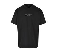 T-Shirt URBAN CLASSICS "Urban Classics Herren Oversized Mid Embroidery Tee", Herren, Gr. S, schwarz, 100% Baumwolle, unifarben, oversize, Rundhals, Shirts T-Shirt (29662900-S)