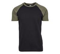 T-Shirt URBAN CLASSICS "Urban Classics Herren Raglan Contrast Tee", Damen, Gr. L, schwarz,, 100% Baumwolle, mehrfarbig, normal, Rundhals, Shirts T-Shirt (61312033-L) schwarz,
