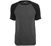 T-Shirt URBAN CLASSICS "Urban Classics Herren Raglan Contrast Tee", Damen, Gr. M, charcoal, schwarz, 100% Baumwolle, mehrfarbig, normal, Rundhals, Shirts T-Shirt (90773421-M) charcoal, schwarz