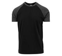 T-Shirt URBAN CLASSICS "Urban Classics Herren Raglan Contrast Tee", Damen, Gr. S, schwarz, charcoal, 100% Baumwolle, mehrfarbig, normal, Rundhals, Shirts T-Shirt (43425554-S) schwarz, charcoal