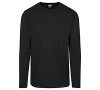 T-Shirt URBAN CLASSICS "Urban Classics Herren Stretch Terry Longsleeve", Herren, Gr. M, schwarz, 95% Baumwolle, 5% Elasthan, unifarben, normal, Rundhals, Shirts T-Shirt (55219844-M) schwarz
