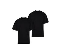 Urban Classics Herren T-Shirt Tall Tee 2-Pack, 2er Pack T-Shirt für Männer, Baumwolle, gerippter Rundhals, black+black, S
