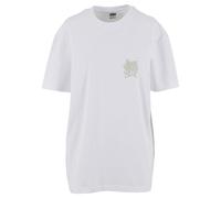 T-Shirt URBAN CLASSICS "Urban Classics Ladies Cotton Logo Shirt", Damen, Gr. S, weiß, 100% Baumwolle, bedruckt, oversize, Rundhals, Shirts T-Shirt (65251844-S) weiß