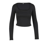 Urban Classics Damen Ladies Glitter Square Neck Longsleeve TB6996 Black-S