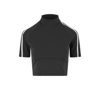 T-Shirt URBAN CLASSICS "Urban Classics Ladies High Neck Short Tee", Damen, Gr. M, schwarz, 80% Polyamid, 20% Elasthan, unifarben, normal, hoch geschlossener Ausschnitt, Shirts T-Shirt (34593524-M) sch