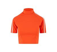 T-Shirt URBAN CLASSICS "Urban Classics Ladies High Neck Short Tee", Damen, Gr. S, signalrot, 80% Polyamid, 20% Elasthan, unifarben, normal, hoch geschlossener Ausschnitt, Shirts T-Shirt (50926502-S) s