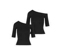 Urban Classics Asymmetrisches T-shirt Aus Rippe 2er-pack für Damen - S