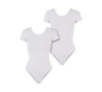 Urban Classics Damen Body Ladies Organic Stretch Jersey Body 2-Pack, 2er Pack Body für Frauen, Bio-Baumwolle, white+white, 5XL