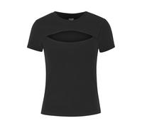 T-Shirt URBAN CLASSICS "Urban Classics Ladies Short Cut Out Tee", Damen, Gr. 4XL, schwarz, 90% Baumwolle, 10% Elasthan, unifarben, normal, Rundhals, Shirts T-Shirt (25305510-4XL) schwarz