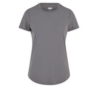 T-Shirt URBAN CLASSICS "Urban Classics Ladies Sports Tee Ladies Sports Tee", Damen, Gr. S, senior grau, 88% Nylon, 12% Elasthan, unifarben, normal, Rundhals, Shirts T-Shirt (36743857-S) senior grau