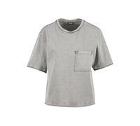T-Shirt URBAN CLASSICS "Urban Classics Ladies Washed Jersey Boxy Shirt", Damen, Gr. XS, steelgrau, 83% Baumwolle, 17% Polyester, unifarben, normal, Rundhals, Shirts T-Shirt (10665535-XS) steelgrau