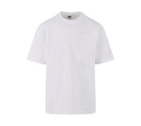 T-Shirt URBAN CLASSICS "Urban Classics Tall Pocket Tee", Jungen, Gr. M, weiß, 100% Baumwolle, unifarben, oversize, Rundhals, Shirts T-Shirt (10400421-M) weiß
