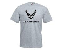T-Shirt - US Army Airforce Militär (Grau, S)
