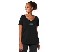 T-Shirt VENICE BEACH, Damen, Gr. 52/54, schwarz, Single Jersey, Obermaterial: 56% Baumwolle, 38% Viskose, 6% Elasthan, unifarben, figurumspielend hüftbedeckend, V-Ausschnitt, Shirts T-Shirt, lockere P