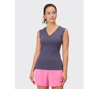 T-Shirt VENICE BEACH "T-SHIRT ELEAM", Damen, Gr. S (38), blau mussel, Obermaterial: 91% Polyamid, 9% Elasthan, Rundhals, Shirts T-Shirt, sportlicher Stil, leichtes und elastisches Material (43026648-S