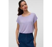 T-Shirt VERO MODA "VMAVA PLAIN SS TOP JRS NOOS", Damen, Gr. L, lila (pastel lila), Jersey, Obermaterial: 95% Lyocell, 5% Elasthan, unifarben, regular fit normal, Rundhals, Shirts T-Shirt, Materialmix,