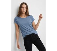 Rundhalsshirt VERO MODA "VMAVA PLAIN SS TOP GAJRS NOOS", Damen, Gr. M, infinity, Jersey, Obermaterial: 95% Lyocell, 5% Elasthan, unifarben, regular fit normal, Rundhals, Shirts Rundhalsshirt, Material