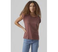 T-Shirt VERO MODA "VMAVA PLAIN SS TOP JRS NOOS", Damen, Gr. S, bunt (rose braun), Jersey, Obermaterial: 95% Lyocell (TENCEL™), 5% Elasthan, unifarben, regular fit normal, Rundhals, Shirts T-Shirt, Mat