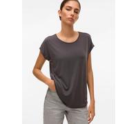 T-Shirt VERO MODA "VMAVA PLAIN SS TOP JRS NOOS", Damen, Gr. XL, grau (asphalt), Jersey, Obermaterial: 95% Lyocell (TENCEL™), 5% Elasthan, unifarben, regular fit normal, Rundhals, Shirts T-Shirt, Mater