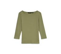 T-Shirt VERO MODA "VMCHLOE PANDA 3/4 BOATNECK TOP JRS", Damen, Gr. M, grün (oil grün), Jersey, Obermaterial: 95% Baumwolle, 5% Elasthan, unifarben, normal, U-Boot-Ausschnitt, Shirts T-Shirt, Baumwollm