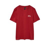 T-Shirt VERO MODA "VMFRIGGA PAULINA SS TOP BOX JRS GA", Damen, Gr. XS, rot (karanda rot print:happy hour), Jersey, Obermaterial: 100% Baumwolle, bedruckt, loose fit normal, Rundhals, Shirts T-Shirt (5